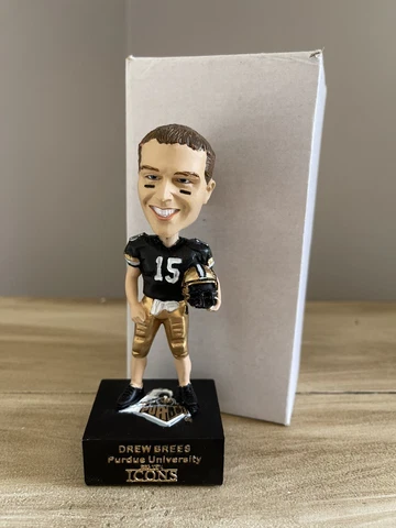 DREW BREES Purdue Boilermakers BIG 10 Football Icons 4” Bobblehead NIB! Cover