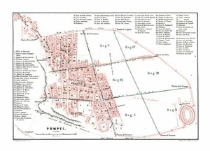 Historic Map - Pompei Italy - Baedeker 1880 - 31.89 x 23 - Vintage Wall Art - Picture 1 of 20