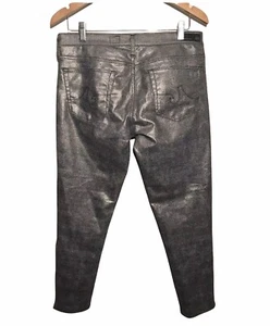 AG Adriano Goldschmied Legging Jeans Ankle Zip Skinny Zip Metallic Plaid 31 NWT - Picture 1 of 8