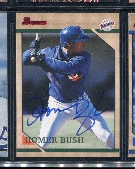 Homer Bush Padres 1996 Bowman auto autographed card - Image 1 of 1
