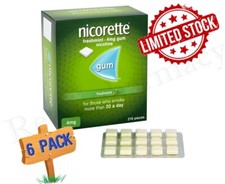 Nicorette Freshmint Gum 4mg of 210 Pieces 6 Pack - 02/2023