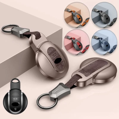 Funda de aleación de aluminio para llave de coche de cuero para BMW MINI Cooper Clubman F54 F56 Foto 1 de 4