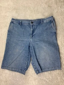 Pantalones cortos de jean Liz Claiborne talla 14 para mujer Audra Bermuda lavado claro tiro alto - Imagen 1 de 3