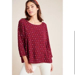 Anthropologie Maeve Dottie Embroidered Blouse Size Small - Picture 1 of 8
