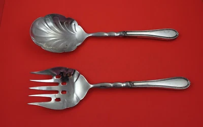 Набор сервировок для салата из чистого серебра Triumph от Tuttle с проколотой вилкой WS 11 7/8 дюйма - Изображение 1 из 2