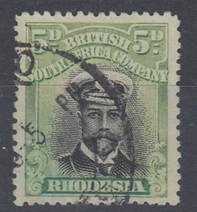 RHODESIA 1913 ADMIRAL 5d. DIE 1 PERF 14 USED (ID:877/D61213) - Picture 1 of 1
