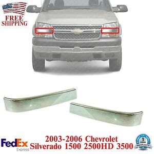 Grille Molding Chrome Left & Right Side For 2003-2006 Chevy Silverado 1500-3500