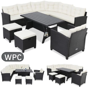 CASARIA® Polyrattan Lounge Sitzgruppe Sitzgarnitur Garten Set WPC Gartenmöbel - Bild 1 von 11
