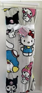 Hello Kitty And Friends Gray Throw Blanket NEW 60x70 HTF Brand New With Tags - Picture 1 of 5