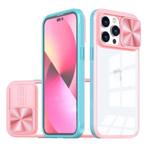 Slide Lens Protect Clear Back Case Cover For iPhone 14 Pro Max 14 Plus 13 12 11 - Picture 1 of 13
