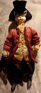 FAB Unusual Swashbuckling Cat String Puppet In Full Period Clothing 15" High