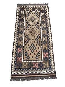 Vintage Tribal Nomadic Afghan Ghalmori Kilim Rug | Ethnic Maimana Flatweave Rug - Picture 1 of 13