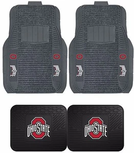 Ohio State Deluxe Floor Mats 2 & 4 pc Sets for Cars Trucks & SUV's - Imagen 1 de 4