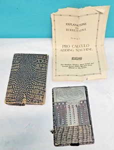 Pro Calculo Vintage Calculator Pocket Adding Machine with Directions - Picture 1 of 9