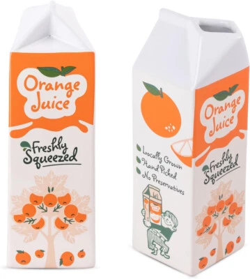 Jarrón de cerámica de inspiración vintage de jugo de naranja único ecléctico decoración del hogar lindo retro Foto 1 de 4