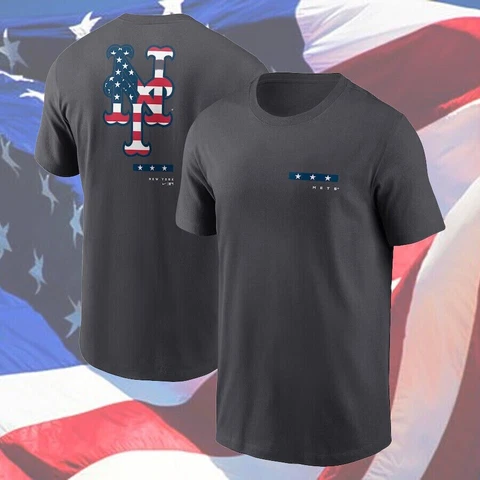 NY Mets America Flag Style Gift for men women T Shirt S-3XL Cover