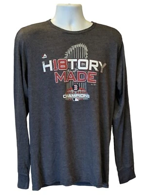 Boston Red Sox 2018 World Series Champions Men's Long Sleeve T-Shirt LG Majestic - Image 1 of 4