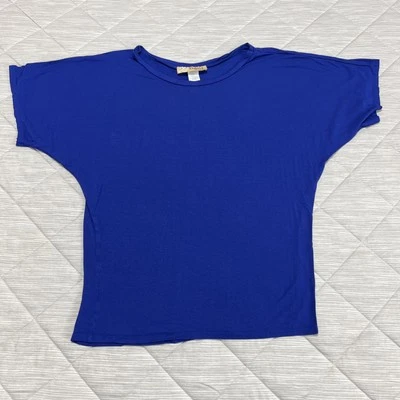 Vintage Hybrid & Co Shirt Womens Medium Blue Rayon Short Sleeve Casual USA Made - Image 1 of 4