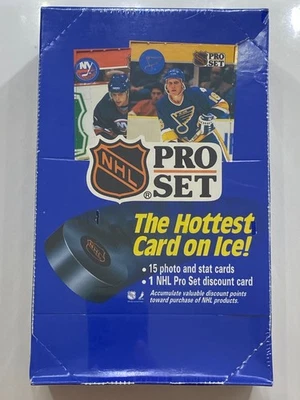 NEW FACTORY SEALED 1990 Pro Set Series 1 Hockey Hobby Box 36 Packs NHL HOF RC - Image 1 of 4