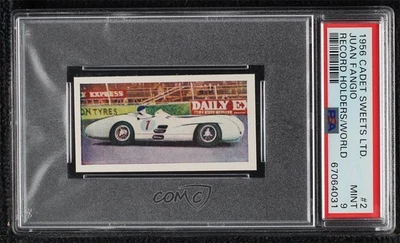 1956 Cadet Sweets Record Holders of the World Juan Manuel Fangio PSA 9 MINT HOF - Image 1 of 2