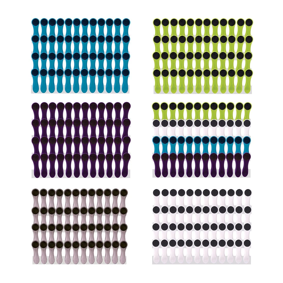 48 Wäscheklammern mit Softgrip Spiralfedern blau grün weiß lila silber anthrazit - Bild 1 von 1