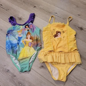 2 Mix Disney Princess Belle Beauty the Beast Ariel Little Mermaid Sz 4 Swimsuits - Picture 1 of 6