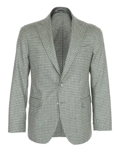 NWT EIDOS by ISAIA SPORT COAT jacket green grey check wool luxury Italy 48 - Picture 1 of 4