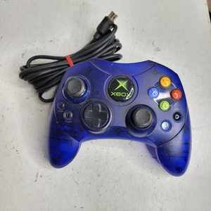 OG Microsoft Xbox S-Type OEM Translucent Blue Wired Controller - Bild 1 von 5
