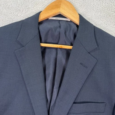 Chaqueta Blazer Hickey Freeman Milburn Para Hombres 42L Azul Marino Lana Worsted Preppy Usada en Excelente Condición Foto 1 de 4
