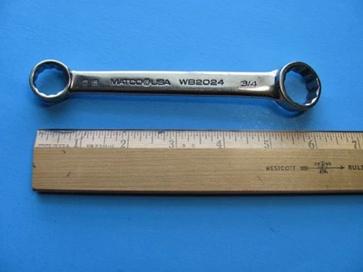 Matco Tools 5/8" x 3/4" Short Stubby Double Box End Wrench 12 Point WB2024 USA - Image 1 of 4