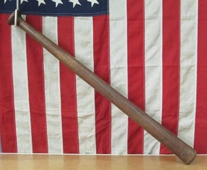 Vintage 1910s Antique Wood Town Baseball Bat Hand Turned Large Grip Knob 32" - Picture 1 of 12
