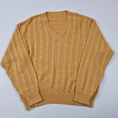 Yellow Knit V Neck Jumper, Size Medium - Image 1 of 4
