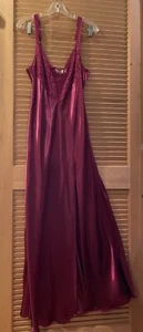 Vintage Victoria’s Secret Gold Label lila Nachthemd volle Länge Schlupfkleid L - Bild 1 von 21