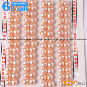 Perles authentiques en forme de bouton 6-6,5 mm demi-perçage pour boucles d'oreilles 56 paires