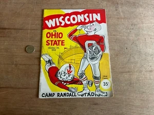 1955 Wisconsin Ohio State Football Program Ripped Cover Ads NCAA Scarce Vintage - Picture 1 of 24
