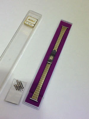 10 12 14 mm LADY ROWI ALEMANIA FLEX ELEGANTE PULSERA ORO Y PLATA CORREA DE RELOJ NUEVO Foto 1 de 4