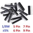 5 Pin 6 7 9 Pin DIP Network Array Resistor 1/8W ±5% Range 100Ω/Ohm to 100KΩ/Ohm