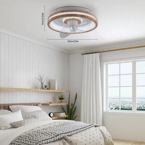 20" Modern Ceiling Fan Light & Remote/APP Control LED Lamp Bedroom 360° Rotation - Picture 1 of 14