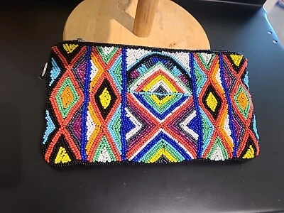 Forever 21 Bolso de Mano Cuentas con Asa de Cadena 100% Algodón Cierre de Cremallera Foto 1 de 4