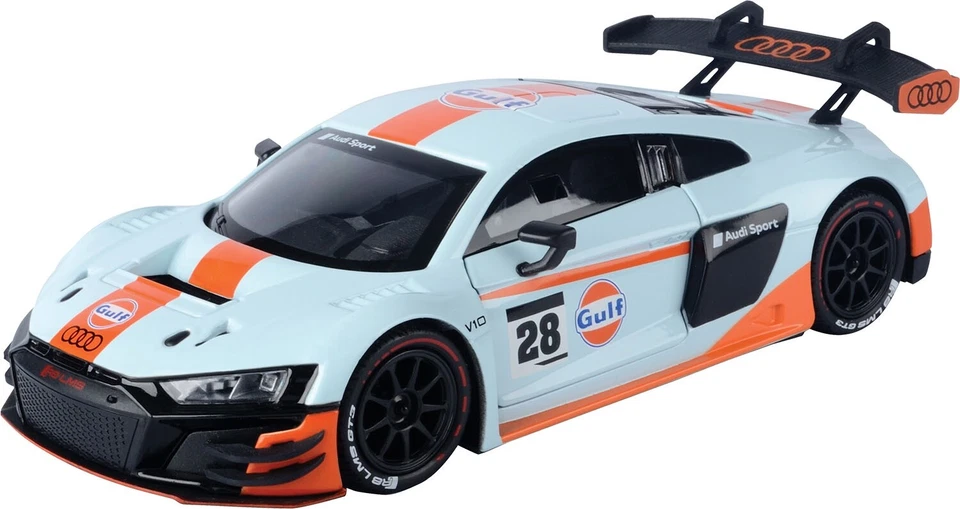 MOTORMAX Motor Max 1/24 Scale 79667 - Audi R8 LMS GT3 (Gulf) #28 Lt. Blue/Orange New