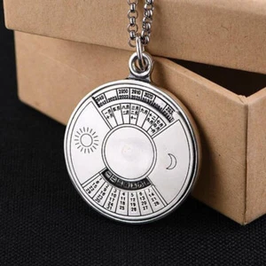 Herren Damen 925 Sterling Silber großer Anhänger Ewiger Kalender Mond Sonne A2867 - Bild 1 von 4