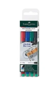 Faber-Castell 151304 - Marker MULTIMARK permanent, Stärke: F, 4er Etui vers. Far - Bild 1 von 8