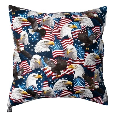 Eagle American Flag USA Designer Cushion Cover Case fits 18"x18" Cotton - Image 1 of 2