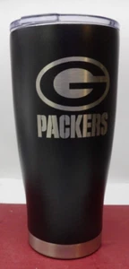 Green Bay Packers 16oz Stainless Steel NFL Travel Mug Black w/Silver Logo - Picture 1 of 14