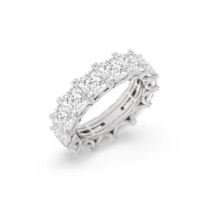 Engagement Eternity Band 5 Carat Lab Grown Princess Cut Diamond 950 Platinum - Picture 1 of 7