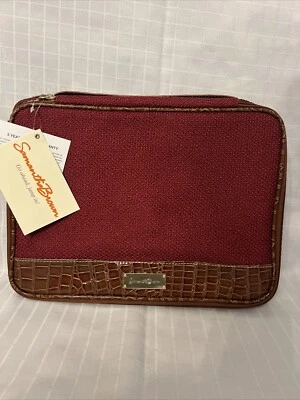 Estuche Accesorio Samantha Marrón Borgoña Tweed Marrón Croco Nuevo con Etiquetas Foto 1 de 4