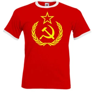Hammer & Sickle Mens Russian Communism T-Shirt Logo Russia USSR Soviet Union - Picture 1 of 2