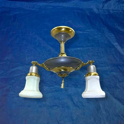 Accesorio semi empotrado de latón antiguo con cable con cortinas cableado SF1 Foto 1 de 4