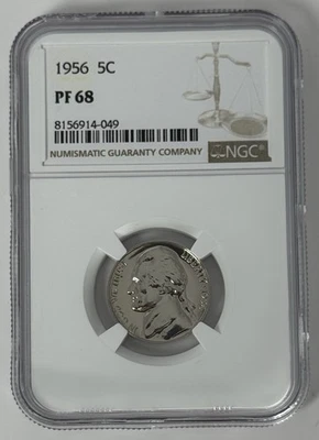1956 Jefferson Nickel 5c NGC PF68 DDO FS-102 Cherry Pickers Guide Error Near FS - Image 1 of 4