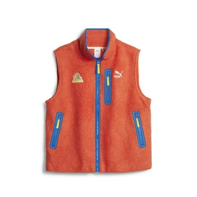 PUMA The Neverworn Ii Sherpa Vest Mens Orange Casual Athletic Outerwear 62301439 - Image 1 of 2